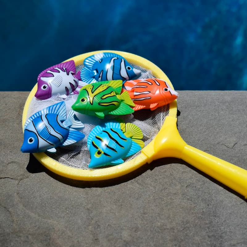 9" Colorful Weighted Fish Catching Water Game - N/A