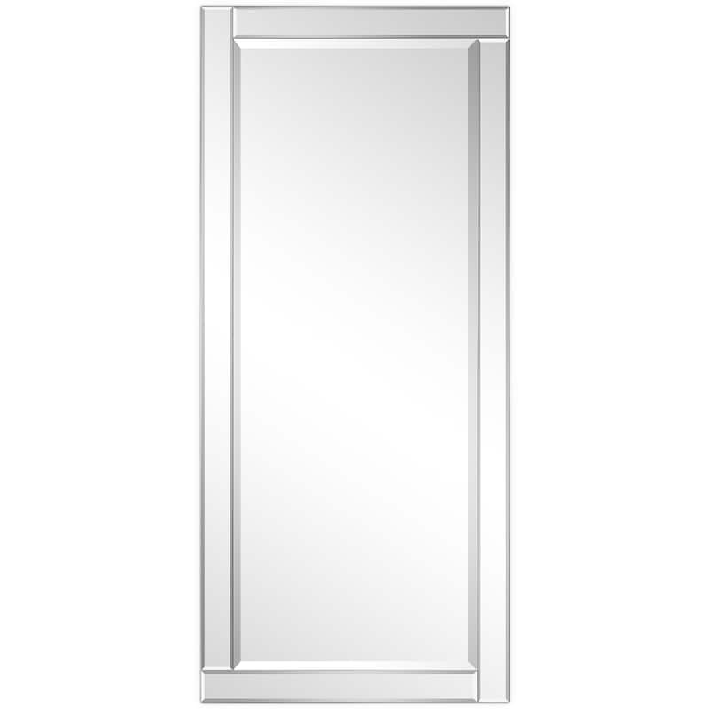 Beveled Rectangle 1"-Beveled Center Wall Mirror with Solid Wood Frame - Clear - 54 x 24