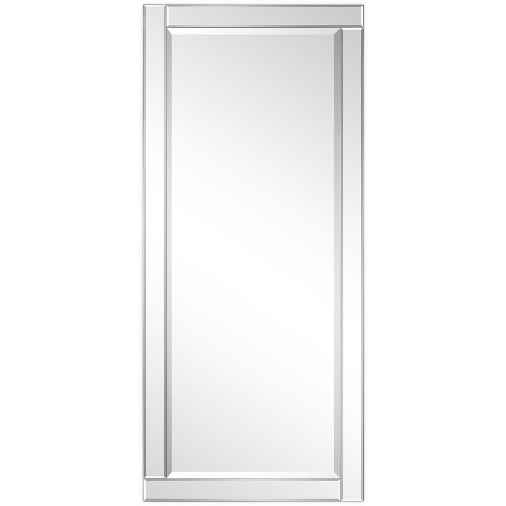 Moderno Beveled Rectangle Wall Mirror, Solid Wood Frame,1"-Beveled Center Mirror, Ready to Hang - Clear