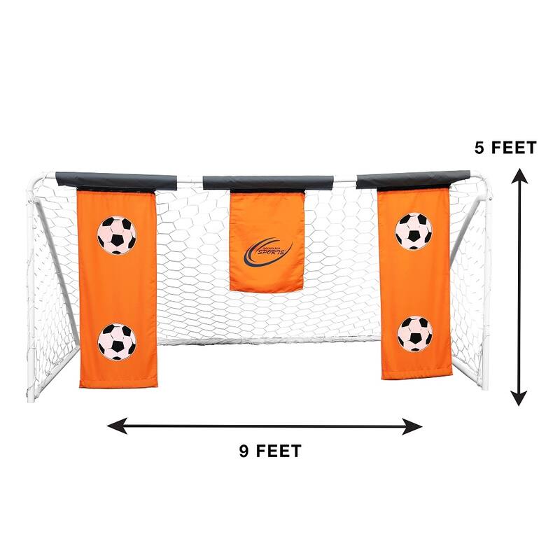 Skywalker Sports 9'x5' Soccer Goal with Practice Banners - Orange