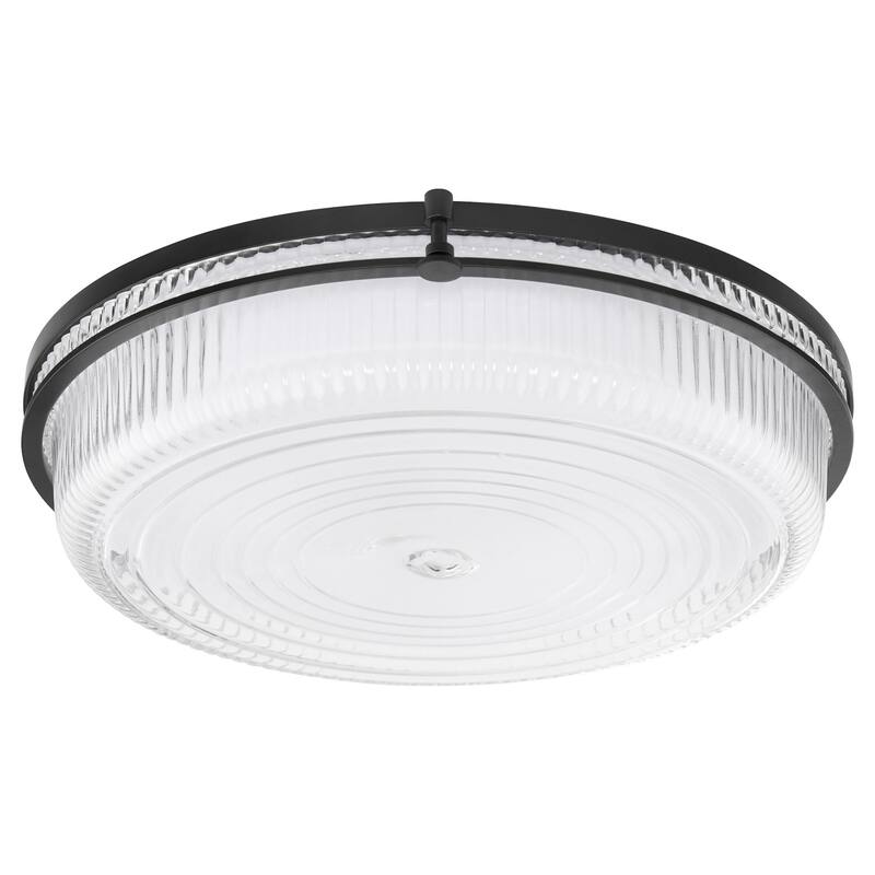 Quorum International 368-18 Emory 18" Wide LED Flush Mount Drum - Matte Black