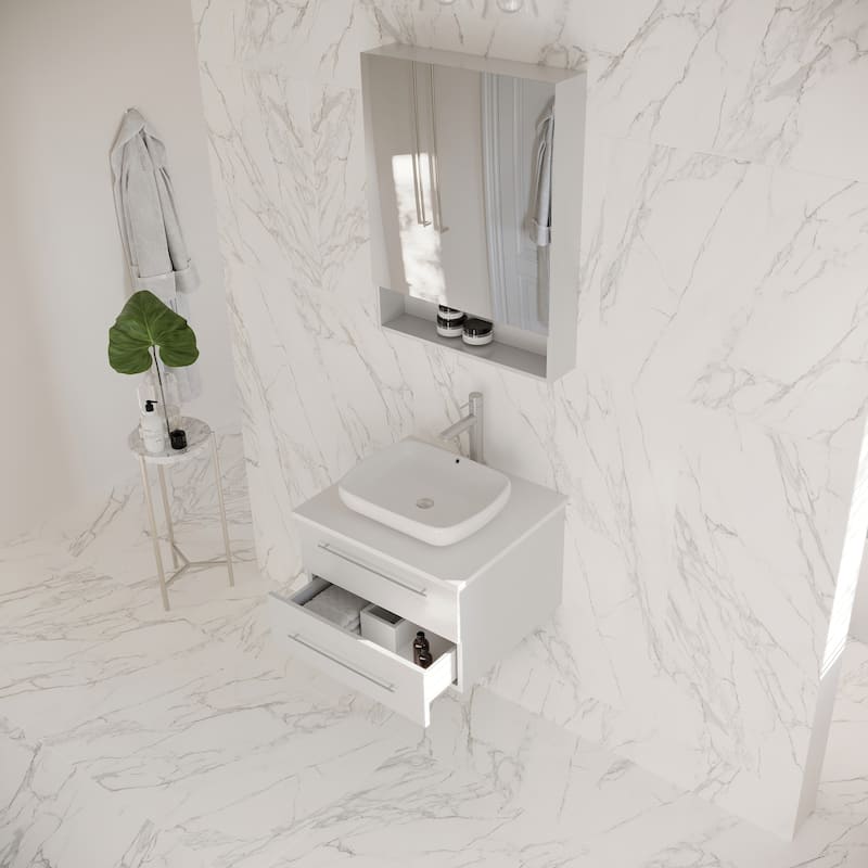 Fresca Lucera 30" Wall Mounted Single Basin Vanity Set with Cabinet,