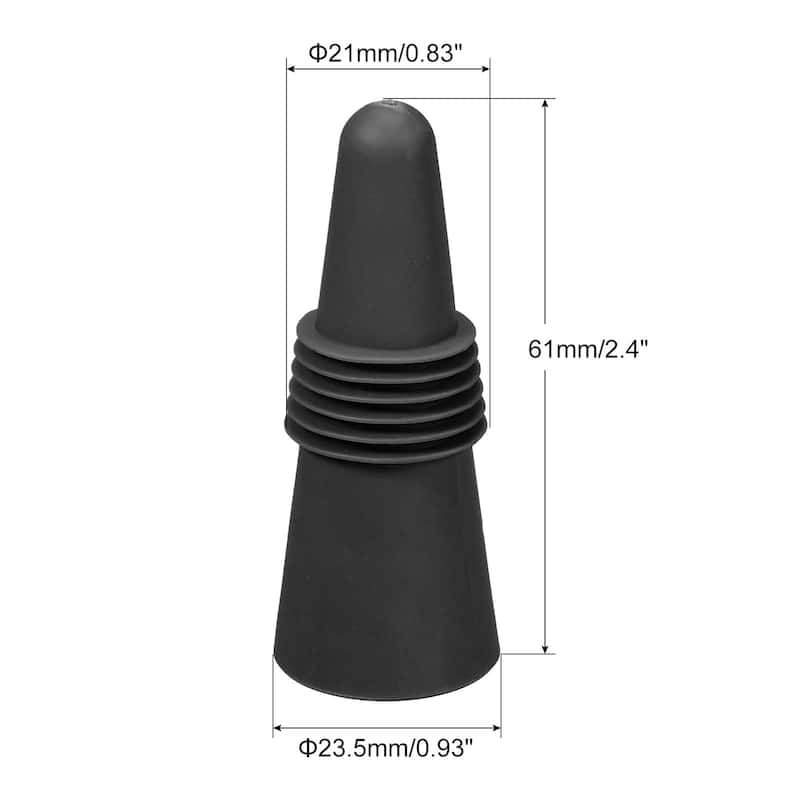 5Pcs Wine Stoppers Silicone Beverage Bottle Sealer Caps Reusable Cover - Black