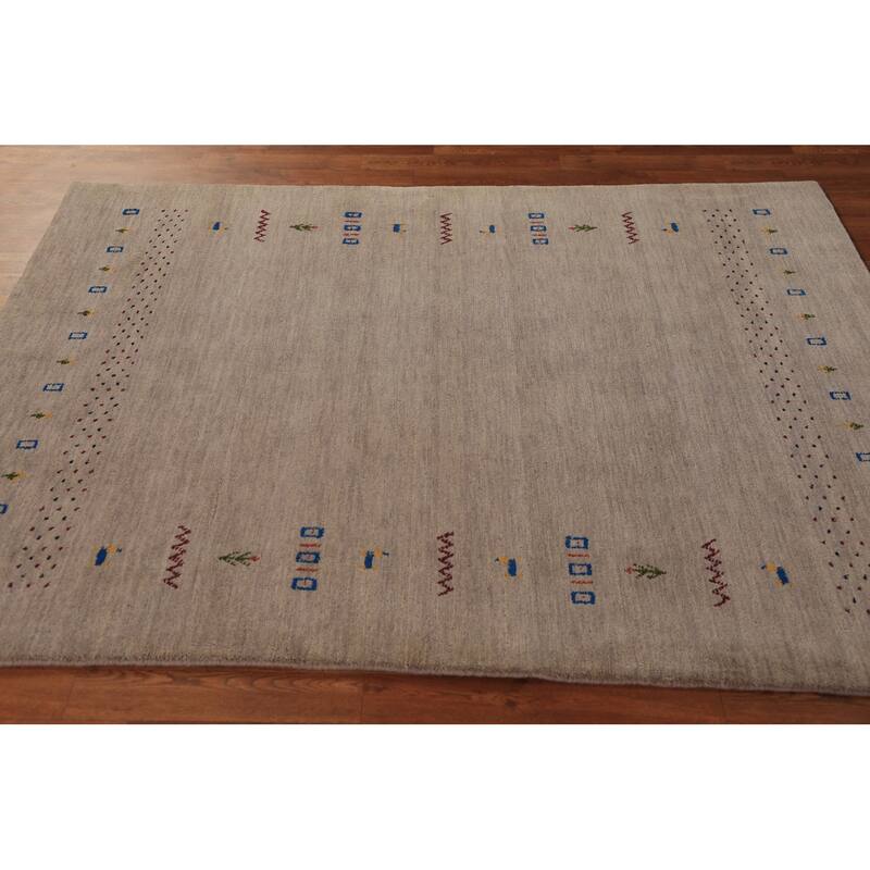Gabbeh Oriental Area Rug Handmade Multi-Color Wool Carpet - 4'9" x 6'6"