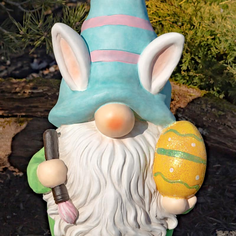 Set of 2 Easter Garden Gnome Couple with Bunny Ears