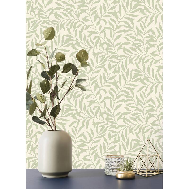 Brewster Salix Sage Leaf Wallpaper