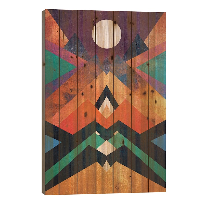 Full Moon Print On Wood by Elisabeth Fredriksson - Multi-Color - 40x26x1.5