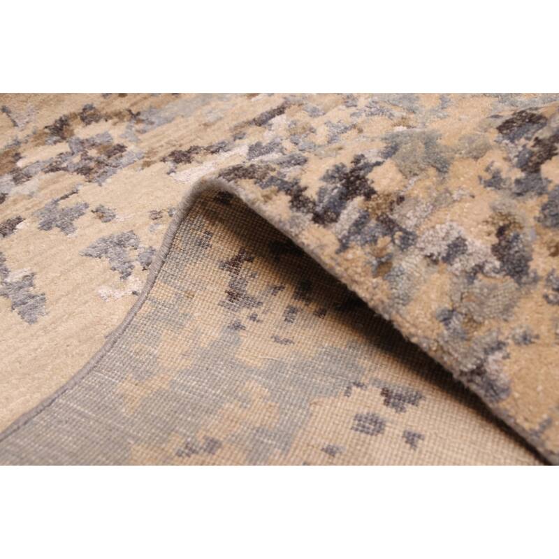 ECARPETGALLERY Hand-knotted Legacy Beige Silk, Wool Rug - 2'6 x 12'3