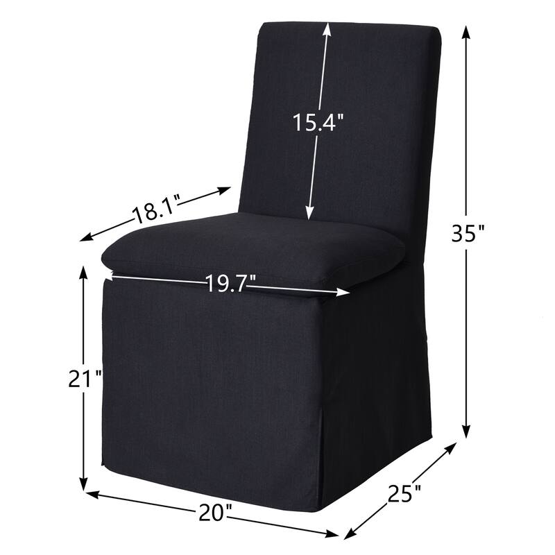 KINWELL Performance Fabric Slipcover Dining Chair Side Chair With Casters