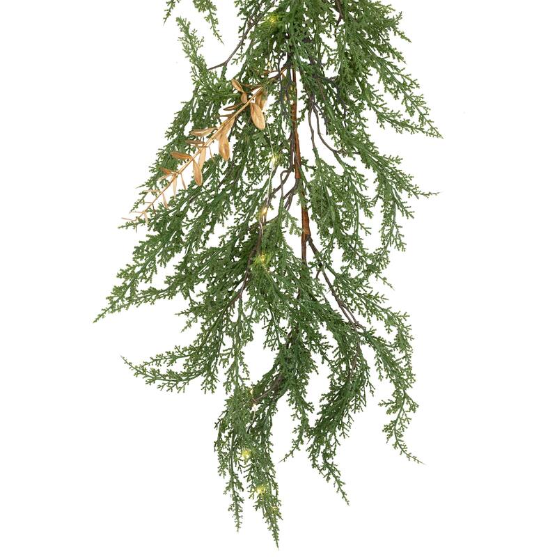 Real Touch™ Pre-Lit Cedar Pine Artificial Christmas Garland - 10' - Warm White LED