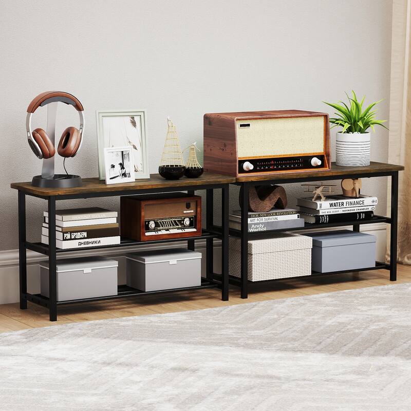 Gymax 3-Tier Shoe Rack Bench w/ Heavy Duty Metal Frame & 300 lbs Seat