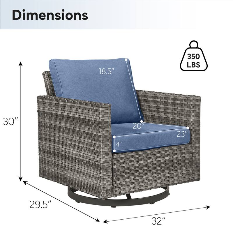 Pocassy Patio Swivel Chair with Soft Cushion