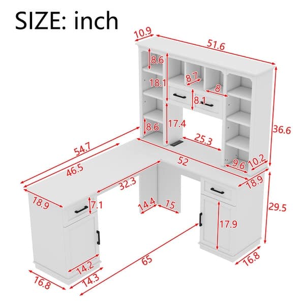 L-shaped home and office computer desk with storage - Bed Bath & Beyond ...
