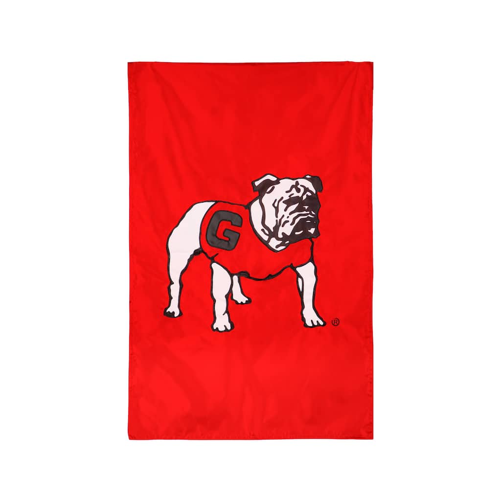 Applique Flag, House Size, University of Georgia, Alternate Bulldog Logo