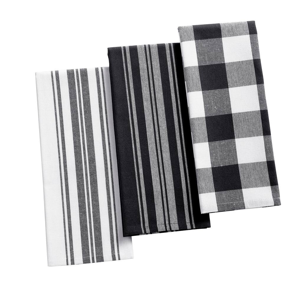 The Gray Barn Emily Gulch Stripe and Check Kitchen Towels (Set of 3)