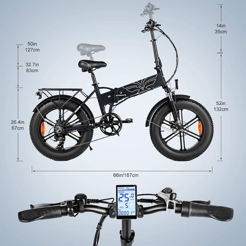 20-inch Front Shock-Absorbing Fat Tire Folding Electric Bicycle
