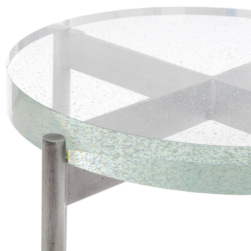 SAFAVIEH Couture Adriella Round Bubble Glass Table - 17"W x 17"D x 22"H