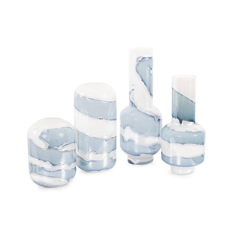 Glacier Bay Layered Cylindrical Glass Vase- Tall