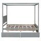 preview thumbnail 27 of 29, Full Size Platform Bed with 4 Drawers, Canopy Bedframe w/ 8 Support