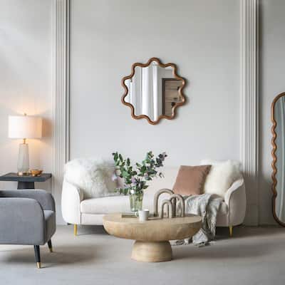 31" x 30" Wooden Accent Mirror with Unique Frame