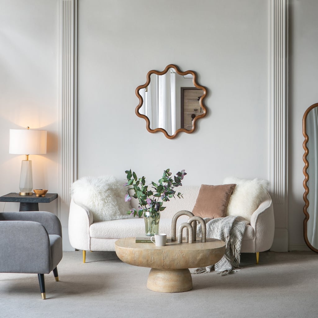 31" x 30" Wooden Accent Mirror with Unique Frame
