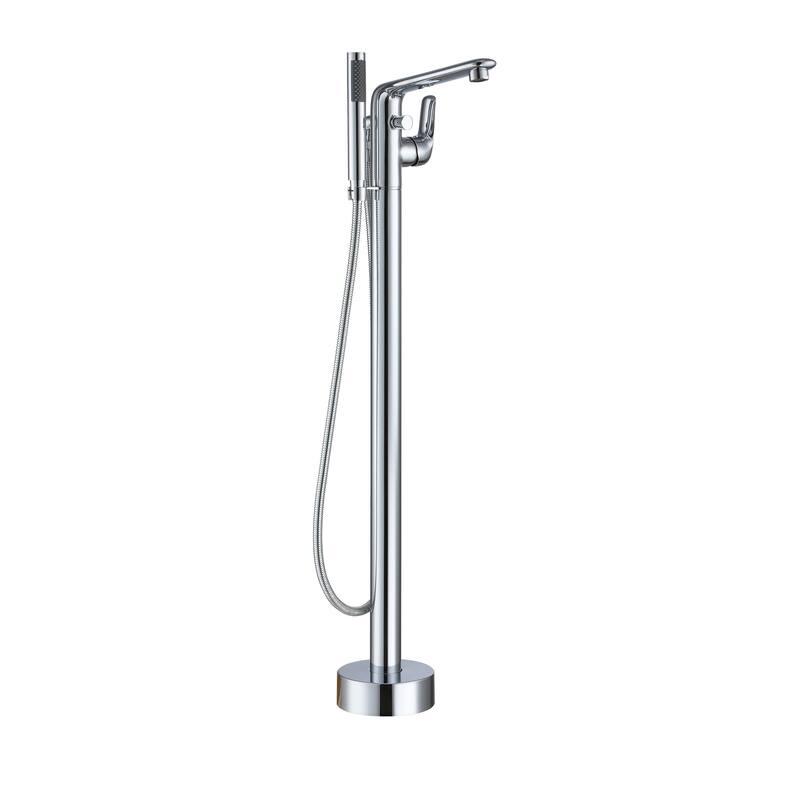 CASAINC Single-Handle Freestanding Floor-Mount Roman Tub Faucet with Handheld Shower