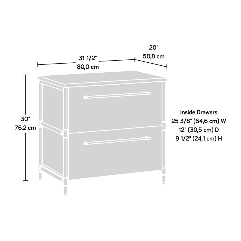 Anmytek 2-Drawer Lateral File Cabinet with Pipe Frame and Hanging Rails Rustic Wood Industrial Office