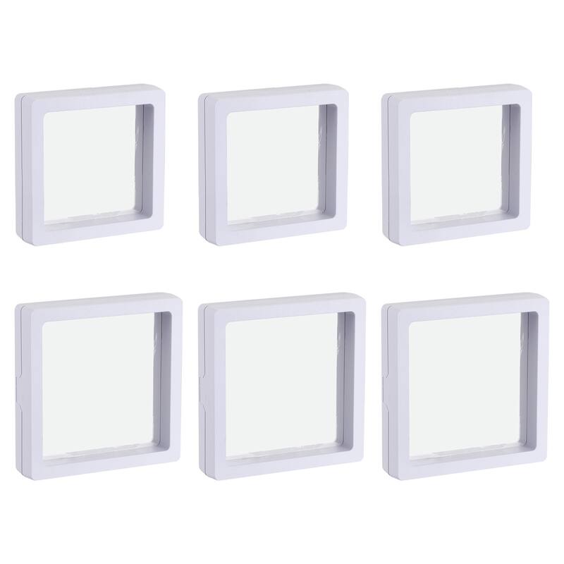 Floating Thin Film Display Box ABS Frame White for Ring Necklace 10Pcs