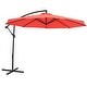 preview thumbnail 40 of 50, Sunnydaze Offset Outdoor Patio Umbrella with Crank - 9-Foot