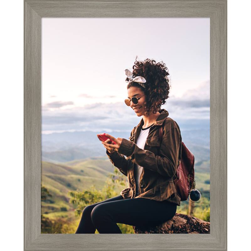 Grand Black Narrow Framed Picture Frame, Photo Frame - 22x28 - Grand Greywash Narrow