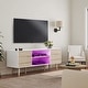 preview thumbnail 16 of 18, WAMPAT Mid Century Modern TV Stand colorfullight - White