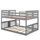 preview thumbnail 7 of 21, Full Over Full Bunk Bed with Guardrails - Sturdy Pine Wood Design
