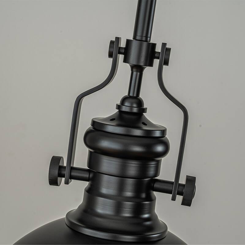 1-Light 13" Modern Industrial Matte Black Single Dome Pendant Light for Kitchen Island - W13''