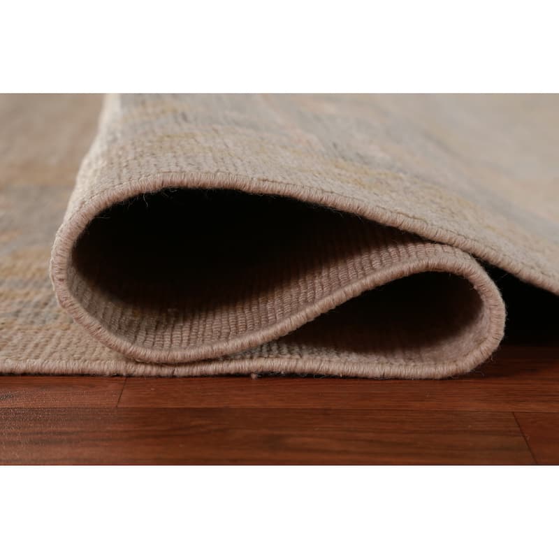 Hand Knotted Oriental 100% Wool Carpet Transitional All-Over Beige & Ivories Oushak Area Rug - 11' 10'' X 9' 0''