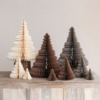 Collapsable Paper Tree Paper Folding Honeycomb Trees with Gold Glitter, Set of 3 - Bed Bath ...