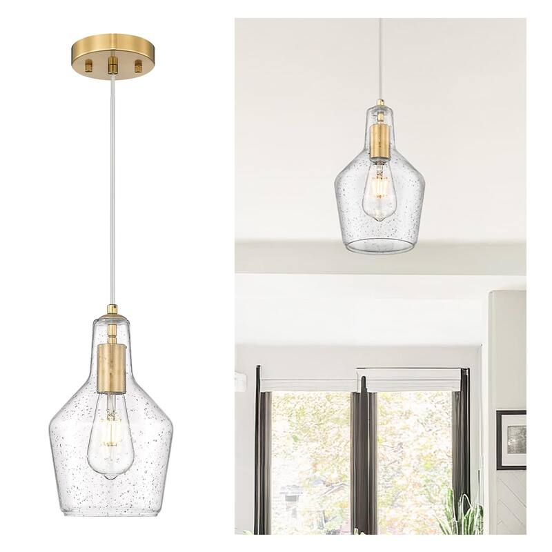 1-Light Adjustable Kitchen Pendant Light - Brushed Gold