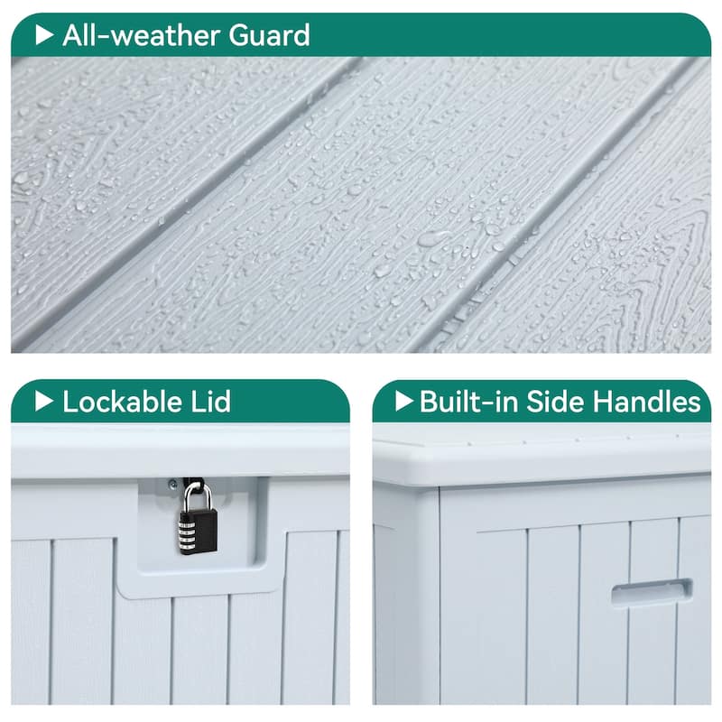 230 Gallon Outdoor Storage Waterproof Deck Box - N/A