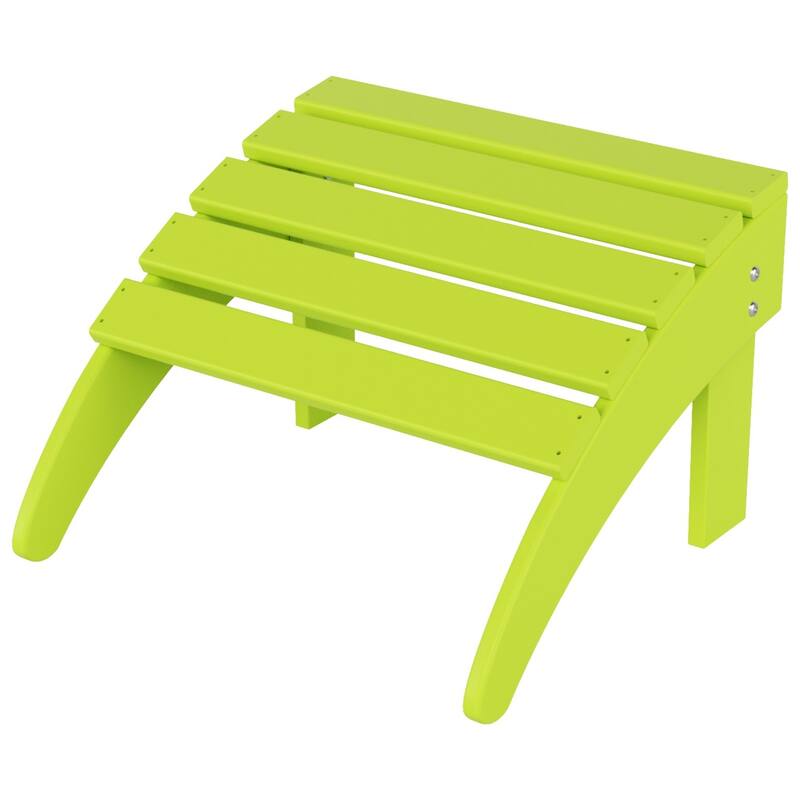 POLYTRENDS Laguna Eco-Friendly All-Weather Outdoor Patio Foldable Adirondack Chair Ottoman