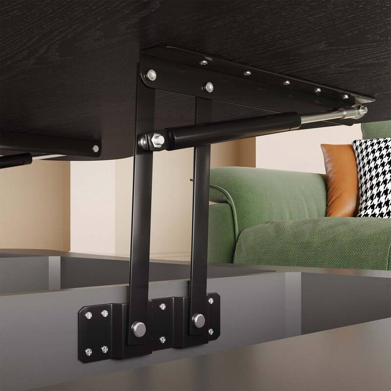 Lift Top Coffee Table with Fluted Panels,Hidden Storage,and Silent Hydraulic Lift for Modern Living Rooms