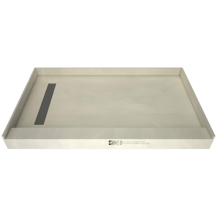 Tile Redi RT3754LPVCS Redi Trench 54" x 37" Rectangular Shower Base - Brushed Nickel