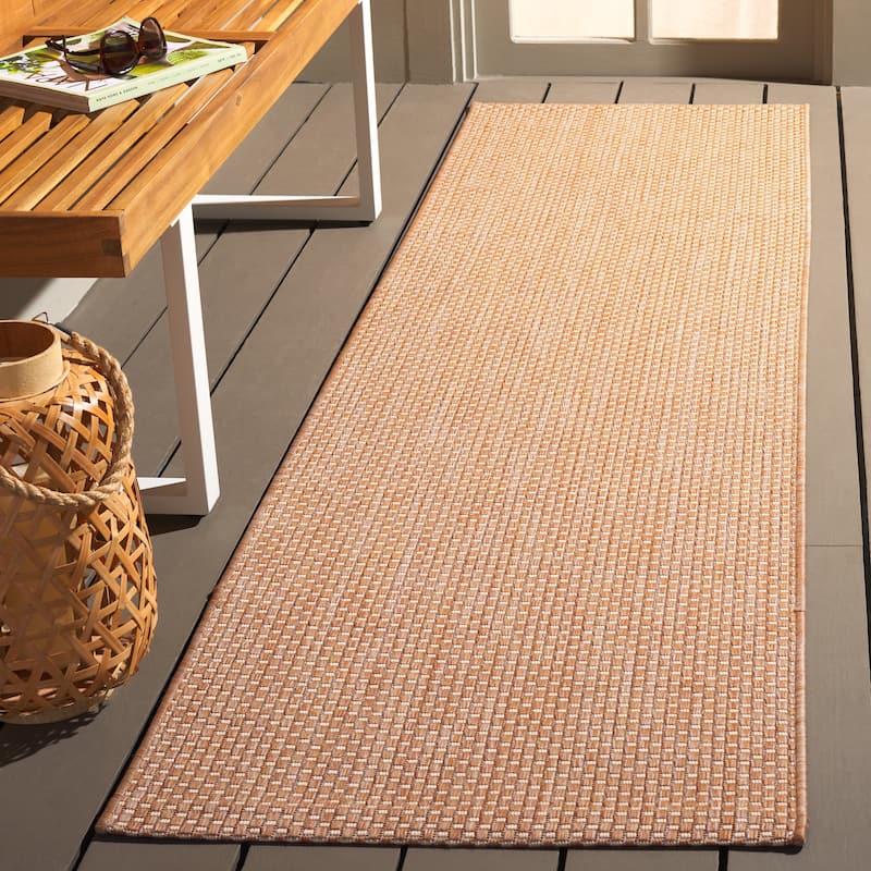 SAFAVIEH Courtyard Begajeta Indoor/Outdoor Waterproof Patio Backyard Rug. - 2'3" x 14' Runner - Natural/Cream
