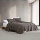 preview thumbnail 4 of 16, Calvin Klein Melange Cotton Flannel Solid Reversible Quilt Chocolate Brown - King