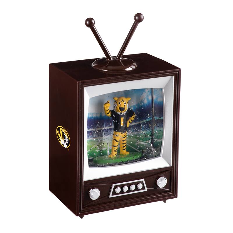 Univ of Missouri 8 in. Vintage TV Light Up Water Lantern Snow Globe
