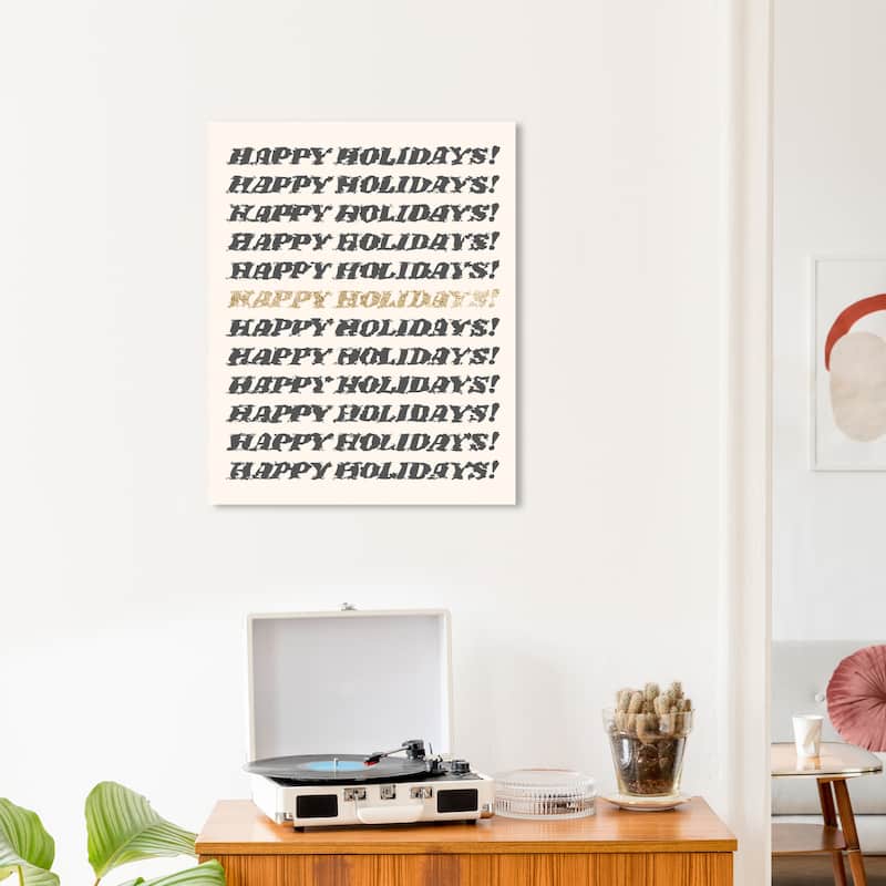 Wynwood Studio Canvas Holiday and Seasonal Glitter Amidst Holidays Gold Glam Wall Art Canvas Print - 20 x 24