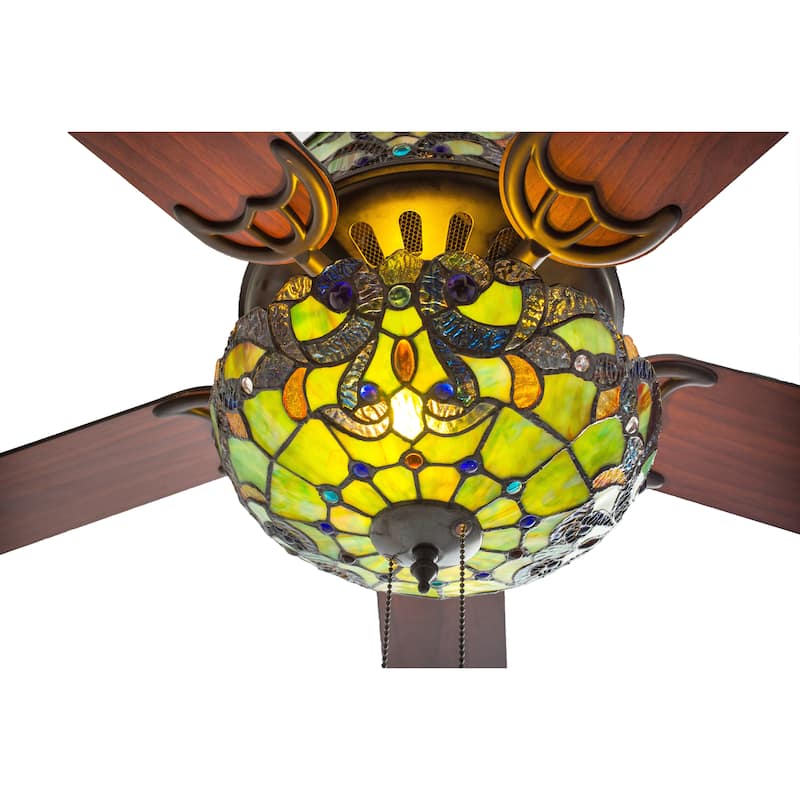 Copper Grove Guasipati 52-inch Tiffany-style Magna Carta Ceiling Fan - 52"L x 52"W x 16.5