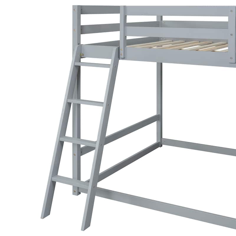 Full over Full Wood Bunk Bed with Slide