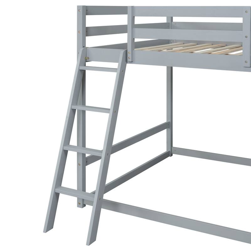 White Full Over Full Bunk Bed with Built-In Ladder, Slide, and Ample Storage Shelves
