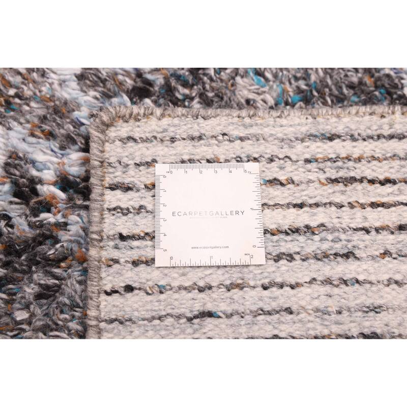 ECARPETGALLERY Hand-knotted Tangier Dark Grey Wool Rug - 5'0 x 8'0