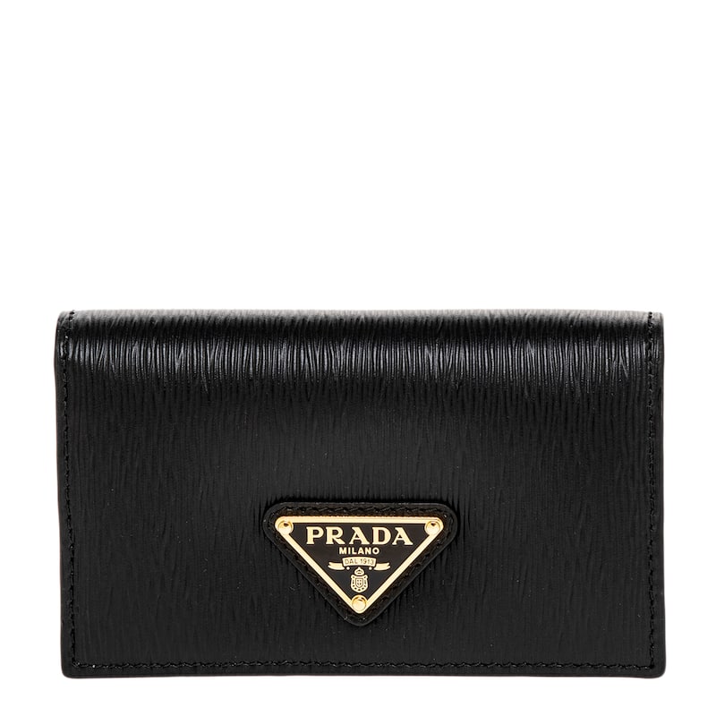 Prada Leather Card Holder - Black