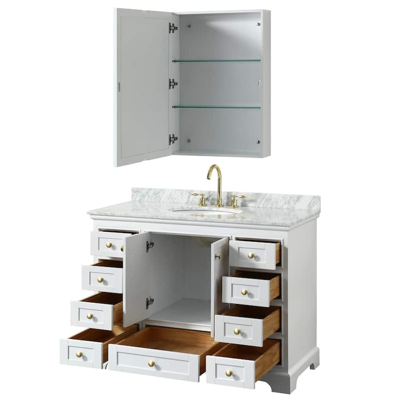 Deborah 48-inch Single Vanity, Oval Sink, Medicine Cabinet